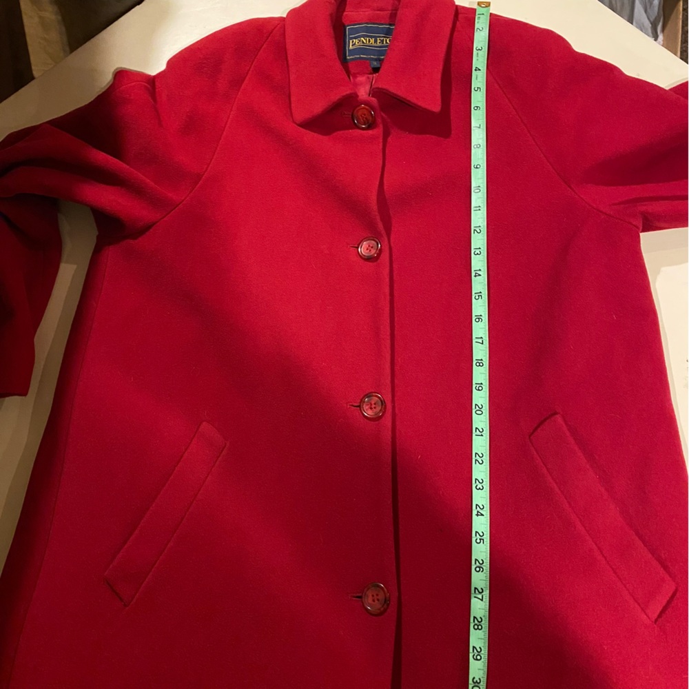 Pendleton Coat Women’s 18 Red Cashmere Blend Overcoat Single Breasted Button Dn. - Picture 3 of 10